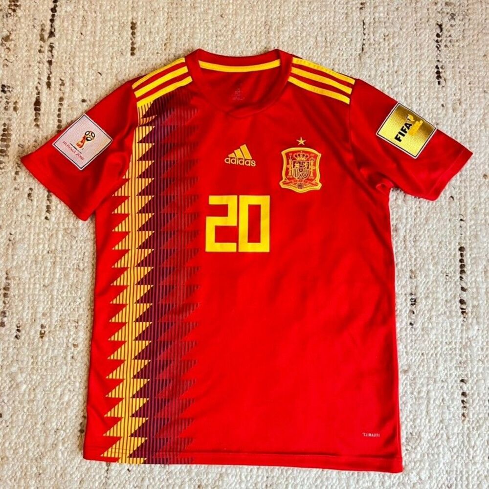RARE Adidas Spain Asensio 2018 World Cup Home Jersey Red Shirt Soccer Away Third